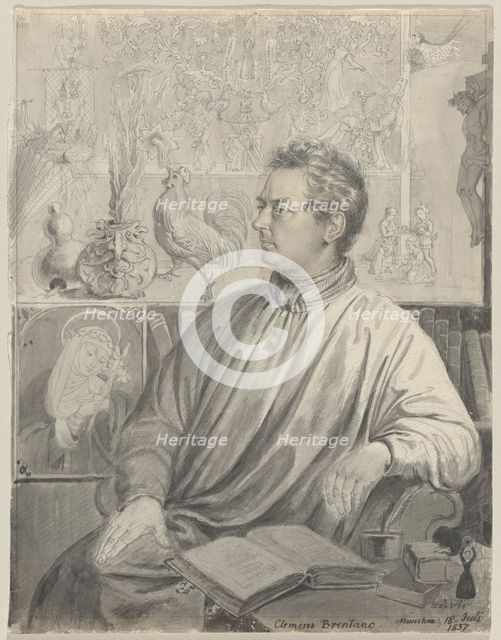 Clemens Brentano, 1837. Creator: Ludwig Emil Grimm.
