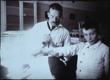 Clemens Peter Pirquet, Freiherr von Cesenatico, and a patient. Creator: Unknown