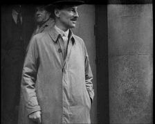 Clement Attlee Standing Outside a Building, 1930s. Creator: British Pathe Ltd