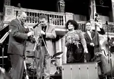Cleo Laine, John Dankworth, Tim Garland and Alec Dankworth, The Globe, London, 2008. Creator: Brian O'Connor