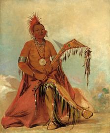 Cler-mónt, First Chief of the Tribe, 1834. Creator: George Catlin