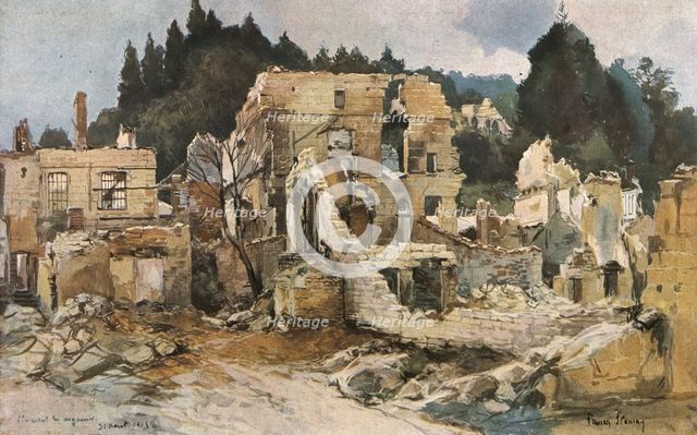''Clermont-en-Argonne.', 1915. Creator: Francois Flameng.