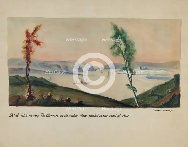 Clermont on Hudson Painting, 1935/1942. Creator: Ella Josephine Sterling.