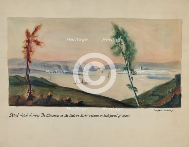 Clermont on Hudson Painting, 1935/1942. Creator: Ella Josephine Sterling.