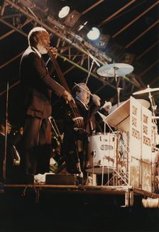 Cleveland Eaton, Duffy Jackson, Count Basie Orchestra, Northampton, England, 1989. Creator: Brian Foskett