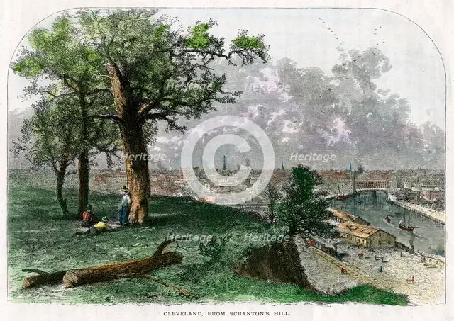 Cleveland, from Scranton's Hill, Ohio, USA, 19th century. Artist: Harley