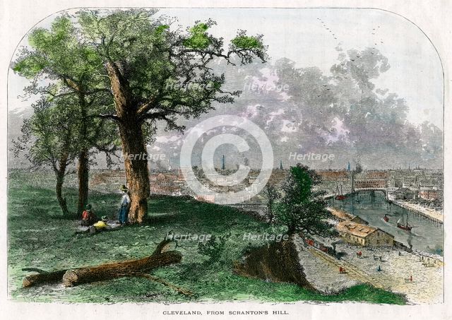 Cleveland, from Scranton's Hill, Ohio, USA, 19th century. Artist: Harley