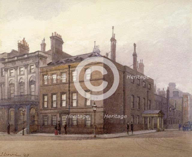 Cleveland House, at the corner of St James's Square and King Street, Westminster, London, 1893. Artist: John Crowther