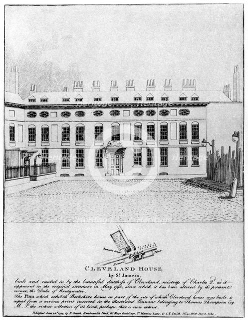 Cleveland House by St James's, London, 1799 (1907). Artist: Unknown