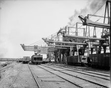 Cleveland & Pittsburgh ore docks, Cleveland, between 1900 and 1906. Creator: Unknown