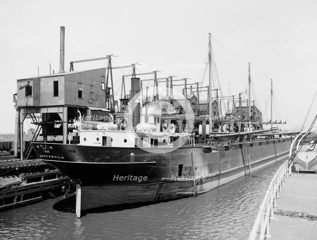 Cleveland & Pittsburgh ore docks, Cleveland, Brown conveying hoists, c1901. Creator: Unknown.