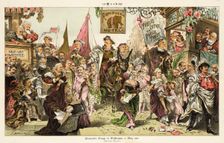 "Cleveland's entry into Washington - March 4th. 1885.", 1885. Creators: Joseph Keppler, Bernhard Gillam