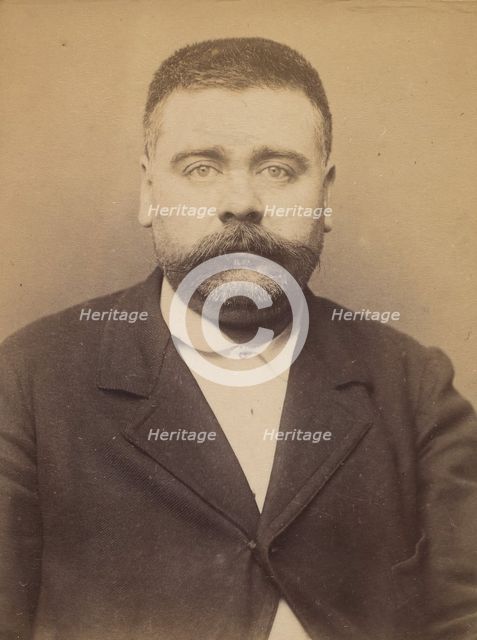 Clidière. François. 39 ans, né le 3/2/55 à Miales (Dordogne). Tailleur d'habits. Anarchist..., 1894. Creator: Alphonse Bertillon.