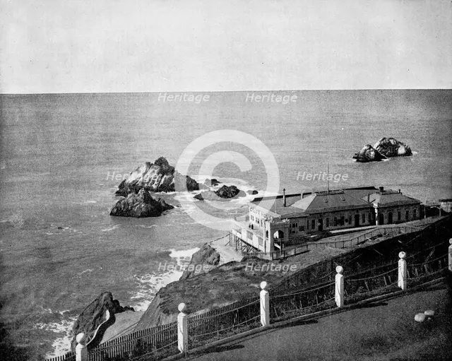 Cliff House and Seal Rocks, Golden Gate, California, USA, 1893.Artist: John L Stoddard