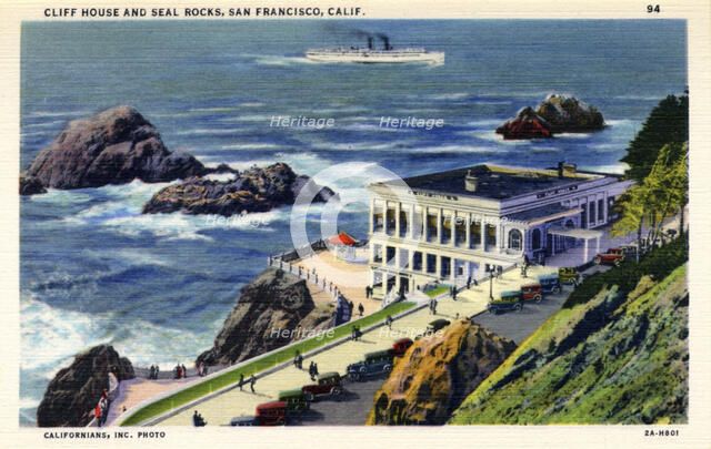 Cliff House and Seal Rocks, San Francisco, California, USA, 1932. Artist: Unknown