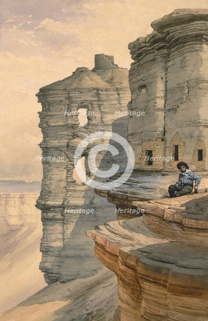 Cliff Houses on the Rio Mancos, Colorado, 1878. Creator: William Henry Holmes.