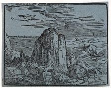 Cliff on the Seashore, between 1595 and 1600. Creator: Hendrik Goltzius