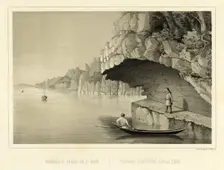 Cliff Overhang Above the Lena River, 1856. Creator: Ivan Dem'ianovich Bulychev