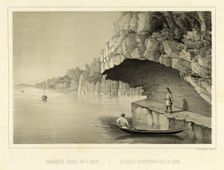 Cliff Overhang Above the Lena River, 1856. Creator: Ivan Dem'ianovich Bulychev