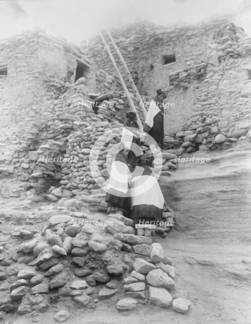 Cliff perched homes-Hopi, c1906. Creator: Edward Sheriff Curtis.