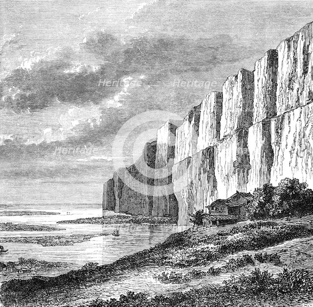 'Cliffs of Yellow Earth on the Hoang-Ho', c1890. Artist: Unknown