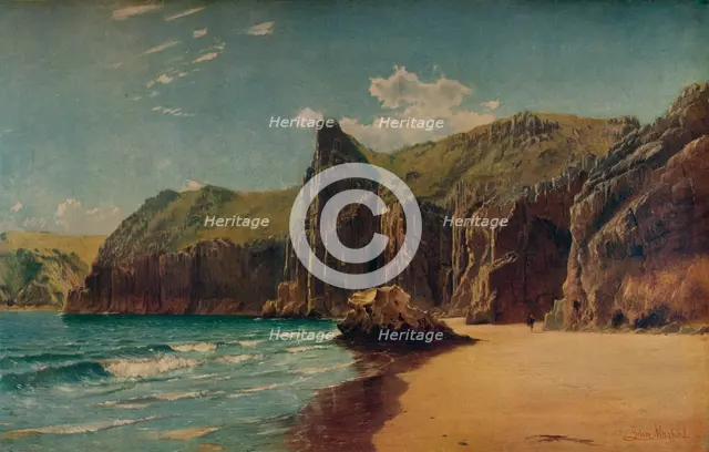 'Cliffs at Barlow', c1877.  Artist: John Mogford.