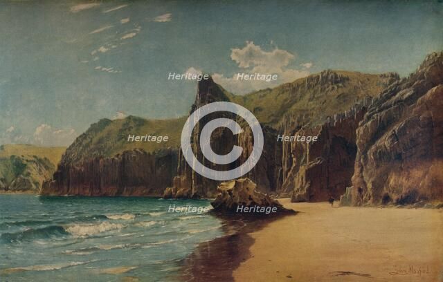 'Cliffs at Barlow', c1877.  Artist: John Mogford.