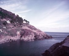 Cliffs at Polperro, Cornwall, c1955. Creator: Arthur Charles Kirby Ware
