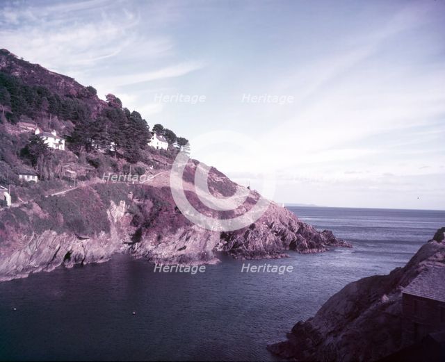 Cliffs at Polperro, Cornwall, c1955. Creator: Arthur Charles Kirby Ware.