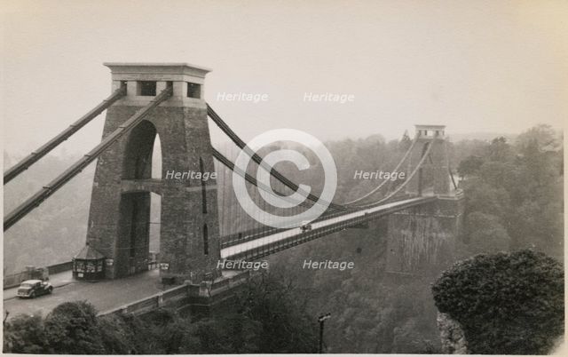 Clifton Suspension Bridge, Clifton, City of Bristol, 1950-1959. Creator: JR Uppington.