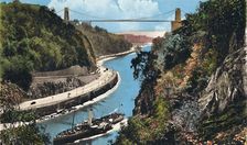 Clifton Suspension Bridge from Leigh Woods, Bristol c1940s