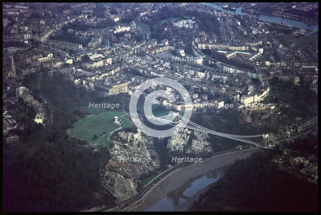 Clifton Suspension Bridge, Observation Hill and the suburb of Clifton, Bristol, 197 Creator: Jim Hancock.