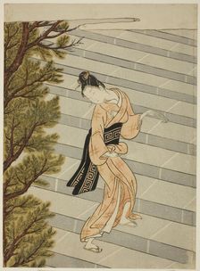 Climbing the steps one hundred times, c. 1765. Creator: Suzuki Harunobu