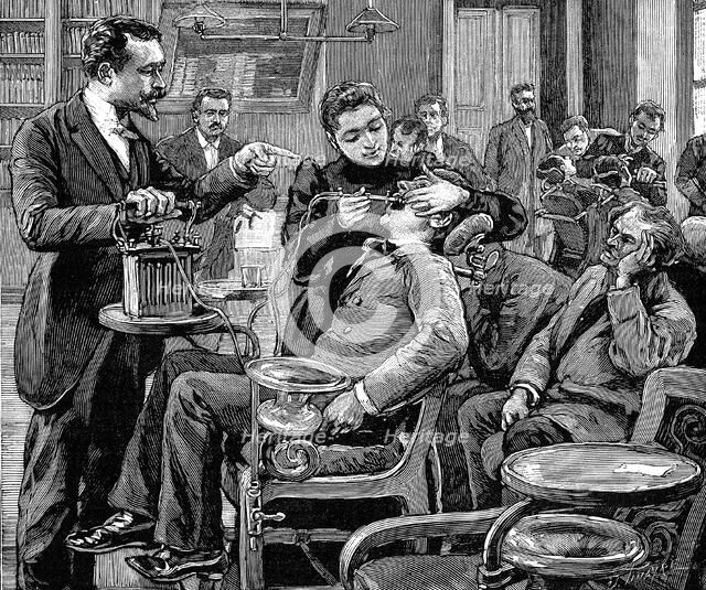Clinic at the School of Dentistry, Paris, 1892. Artist: Unknown