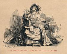 Clio instructing the Young British Lion in History c1860, (c1860). Artist: John Leech