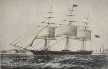 Clipper Ship Nightingale , 1854, Currier & Ives (Colour Lithograph)
