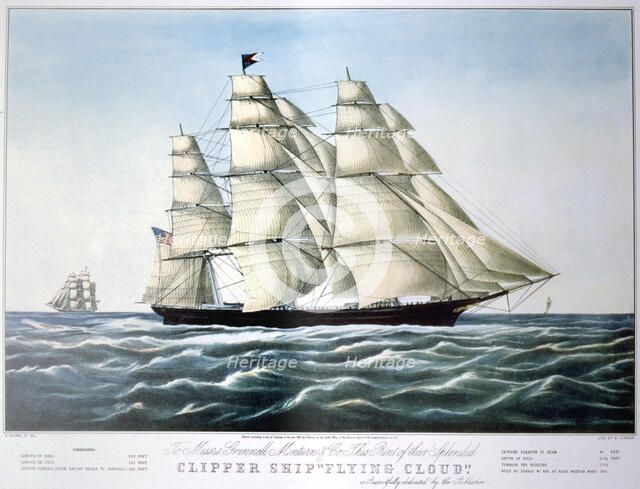 'Clipper Ship Flying Cloud', 1851-1907. Artist: E Brown Jr