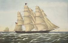 Clipper Ship ,'Flying Cloud , pub. 1852, Currier & Ives (Colour Lithograph)