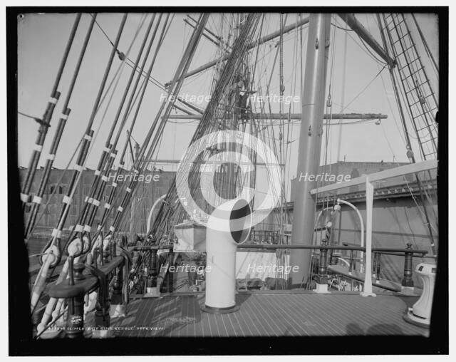 Clipper ship King George, deck view, (1908?). Creator: Unknown.