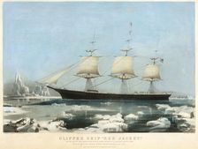 Clipper Ship "Red Jacket" - In the Ice off Cape Horn, on Her Passage from Australia, to Li..., 1855. Creators: Charles Parsons, Nathaniel Currier
