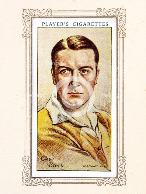 Clive Brook Collectables Picture of movie stars that came with the Players cigarette packet, 1934.  Creator: Unknown.
