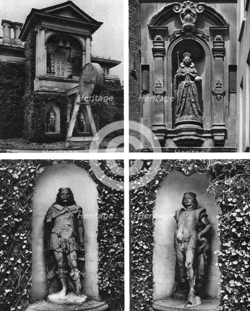 Clock and statues, Church of St Dunstan-in-the-West, London, 1926-1927. Artist: Joel