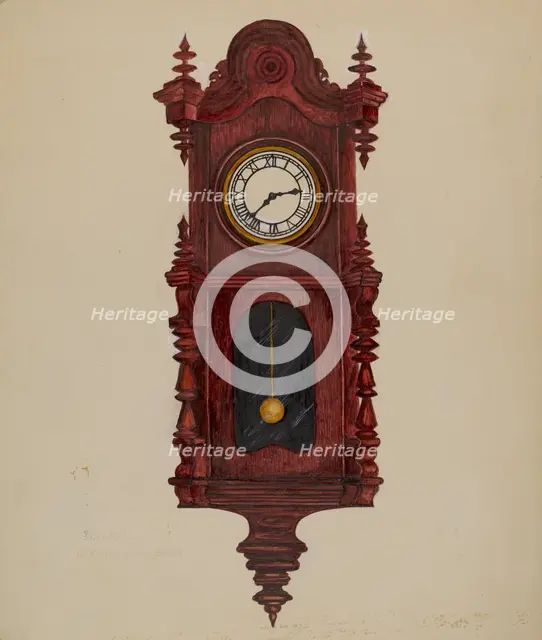 Clock, c. 1936. Creator: Florence Stevenson.
