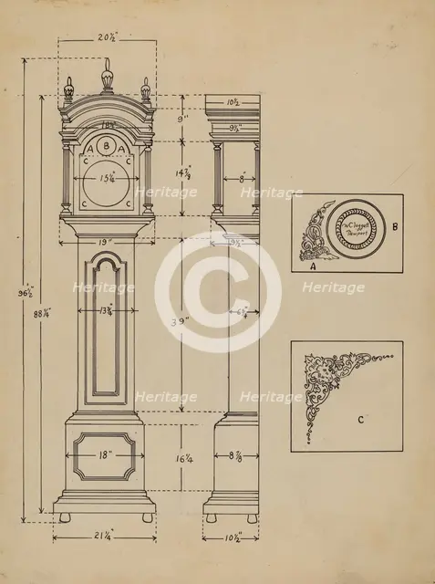 Clock, c. 1936. Creator: John Dieterich.