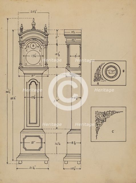 Clock, c. 1936. Creator: John Dieterich.