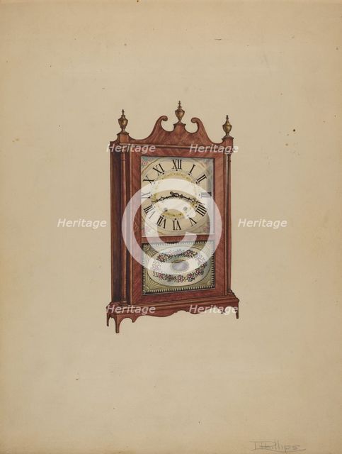 Clock, c. 1936. Creator: Lawrence Phillips.