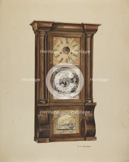 Clock, c. 1936. Creator: Walter W. Jennings.