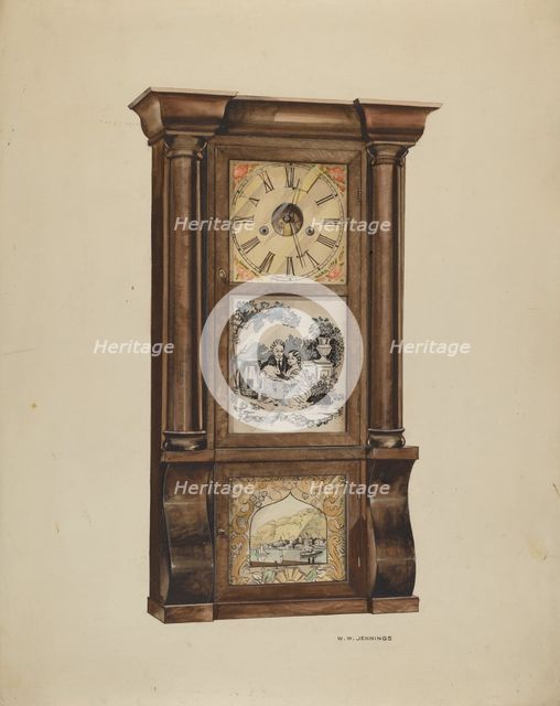 Clock, c. 1936. Creator: Walter W. Jennings.