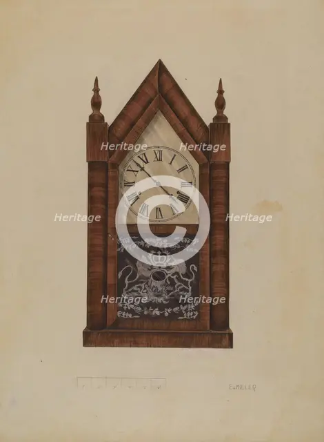 Clock, c. 1937. Creator: Edith Miller.
