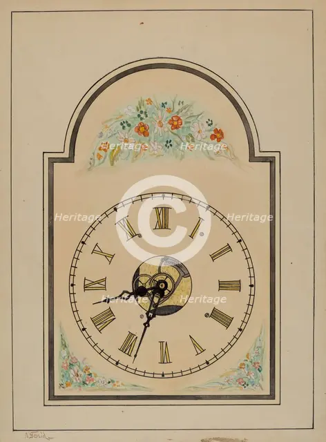Clock, c. 1938. Creator: Nicholas Gorid.